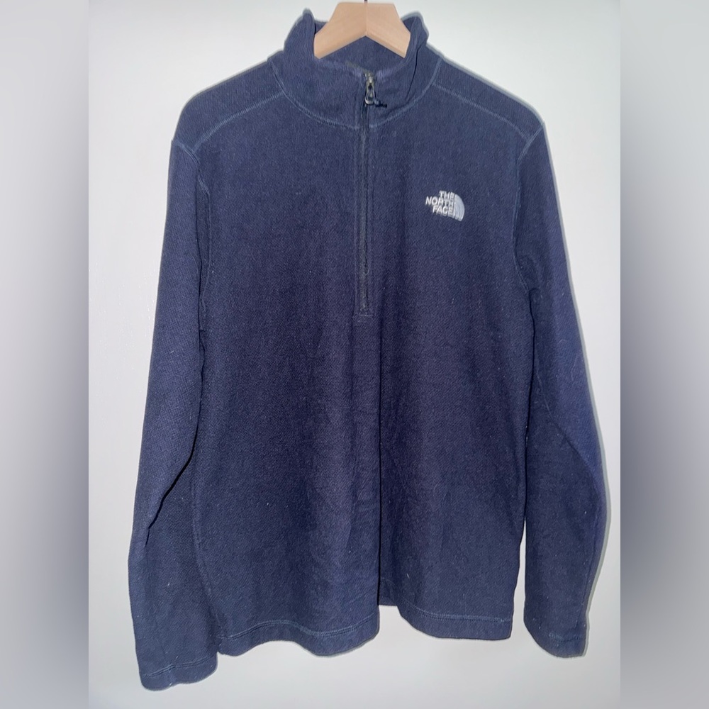 The North Face Textured Cap Rock 1/4 Zip Fleece Aviator Navy Blue Men’s Large
